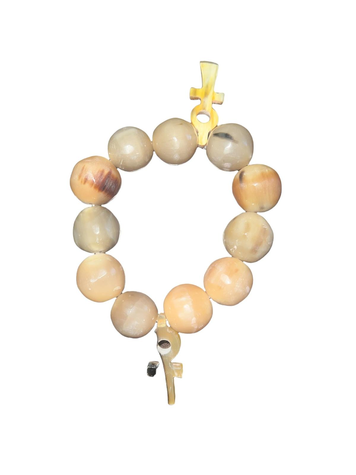 Cowhorn Large Beads 2 Ankhs